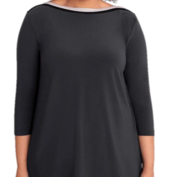 SYMPLI - Underline Boat Neck Tunic - Black, NWT, Size 16 - Picture 2 of 3